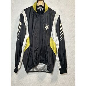 VINTAGE DESCENTE MENS LIGHT WEIGHT JACKET NYLON BLACK SIZE‎ MEDIUM W/HOODIE